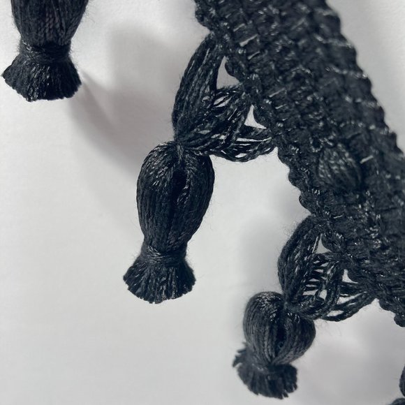 Black Tassel Fringe Trim 2 1/4" 6yds Sewing Ribbon Apparel Crafts Waverly - Picture 2 of 13